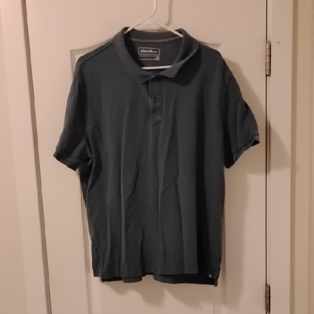 Eddie Bauer Blue Polo Shirt Classic Casual Style